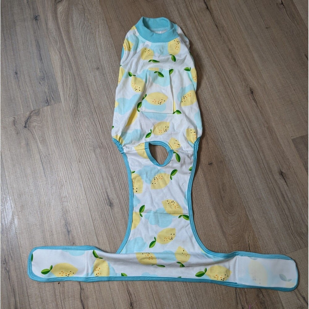 NWT Recovery Suit Dog Surgery Size M Lemon Print Body Wrap Anti-Licking - Picture 6 of 9